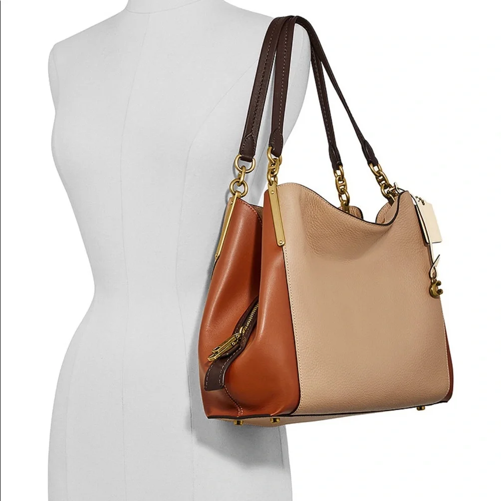 Coach Beige and Rust Shoulder Bag - Picture 9 of 9